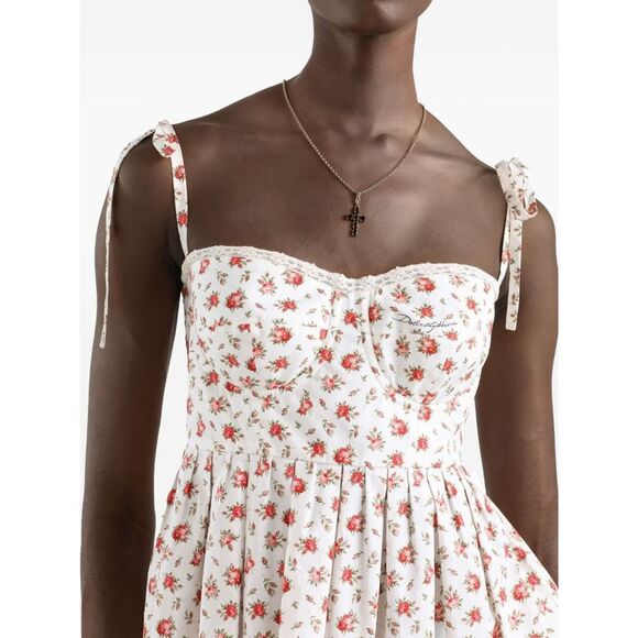 Dolce & Gabbana Women's-Lace-Trimmed Floral-Print Cotton-Blend Poplin Bustier - Picture 2 of 5